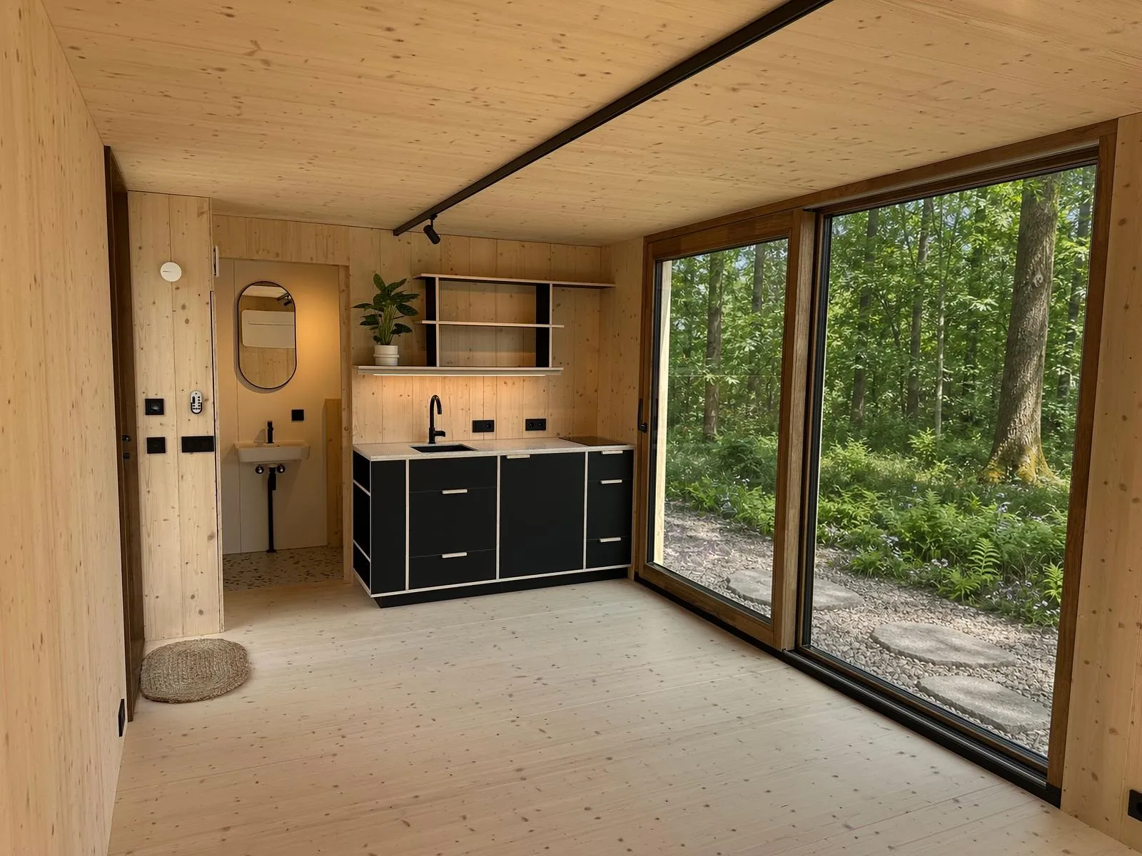 Interieur van de Woodbeat cabin