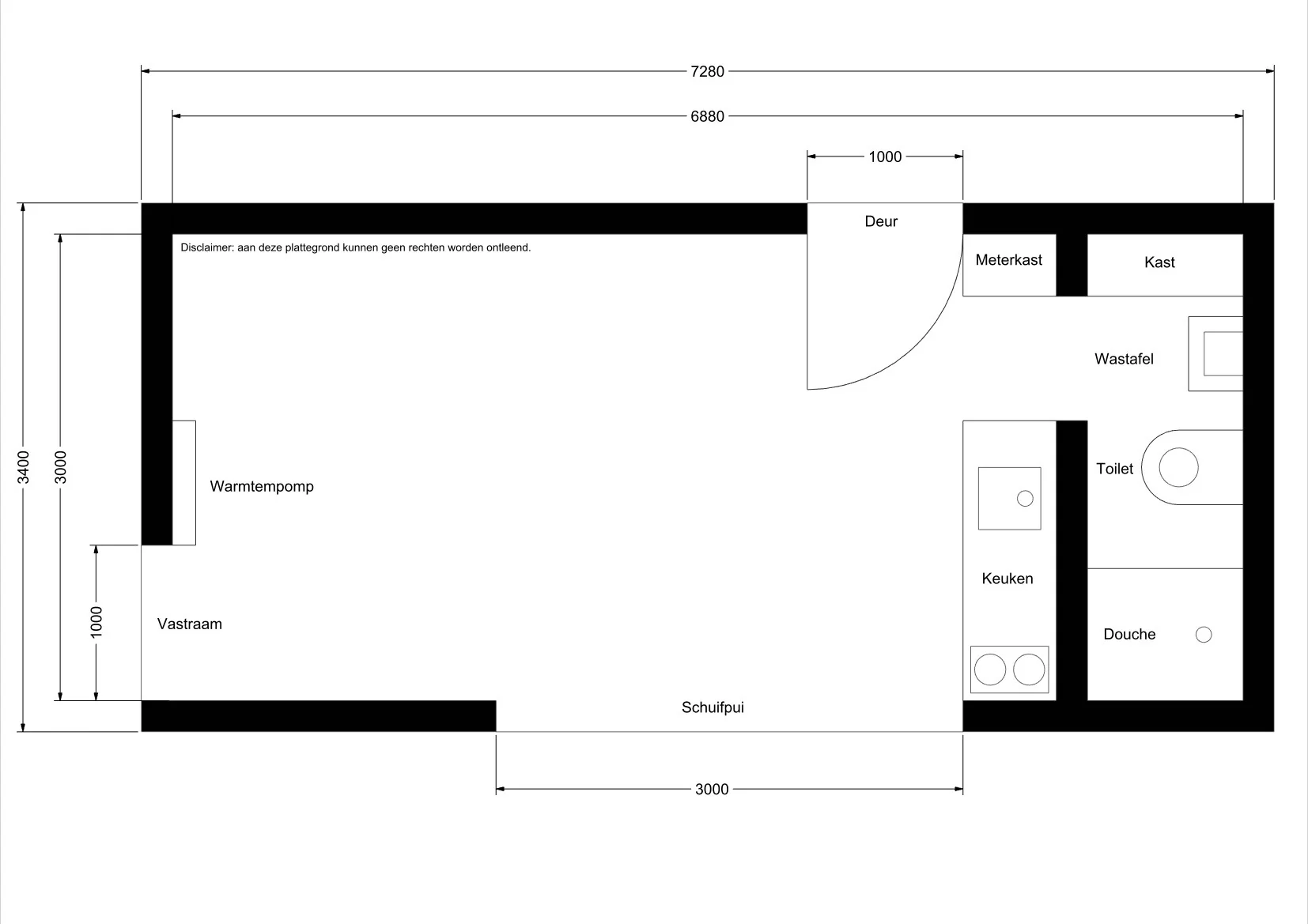 Plattegrond met maatvoering